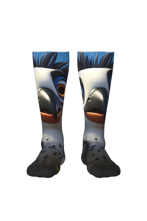 Joyful Animated Bird Knee Socks, High Socks Long Stretchy Sock Women Knee High Stocking, Long Socks for Women