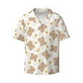 thumbnail image 1 of Vsdgher Kawaii Bear Print Men's Wrinkle Free Untucked Cuban Shirt Business Casual Button Down Shirts Short Sleeve Shirt, 1 of 1