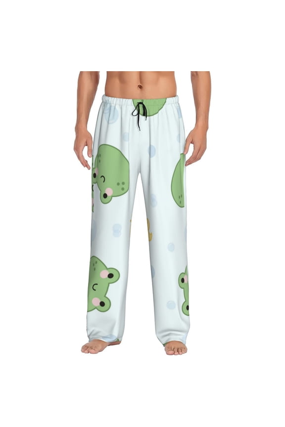 Kawaii Frogs Mens Pajama Pants Sleep & Lounge Pants, PJ Pants-X-Large