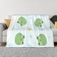 thumbnail image 1 of Vsdgher Kawaii Frogs Pattern Fleece Throw Blanket, Horizontal Fleece Bedding Home Decor for Couch & Bed All Season Use -50"x40", 1 of 6