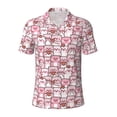 thumbnail image 1 of Vsdgher Kawaii Pig Print Men's Short Sleeve Stretch Polo Shirt, Moisture-Wicking Performance Polo Shirt, 1 of 8