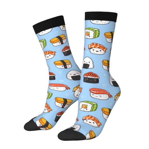 Vsdgher Kawaii Sushi Crew Socks for Men & Women, Breathable Casual Athletic Ankle Socks