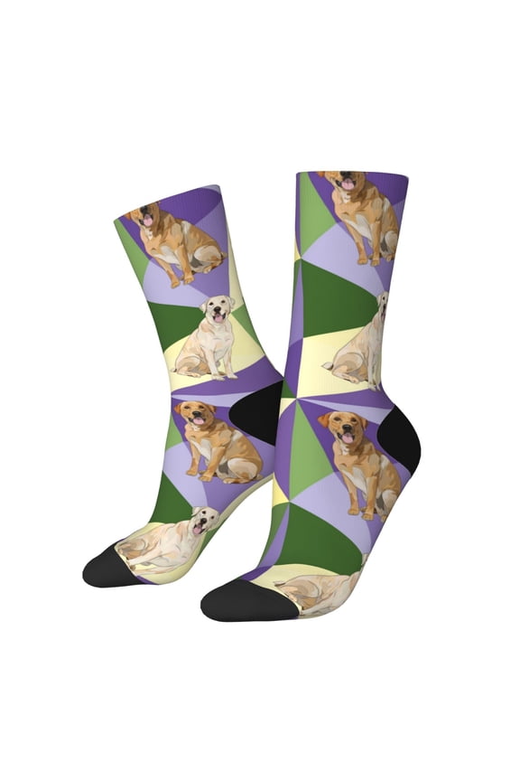 Labrador Retriever Dog Crew Socks for Men & Women, Breathable Casual Athletic Ankle Socks