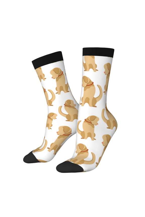 Labrador Retriever Dog Crew Socks for Men & Women, Breathable Casual Athletic Ankle Socks