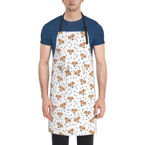 Vsdgher Labrador Retriever Dog Waterproof Apron with 2 Pockets Kitchen Chef Aprons Bibs for Grooming Cooking Baking Painting Gardening