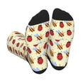 thumbnail image 1 of Vsdgher Ladybug And Bee Unisex Crew Socks Lightweight Breathable Ventilation Ankle Socks, Mid-calf socks for Daily, 1 of 7