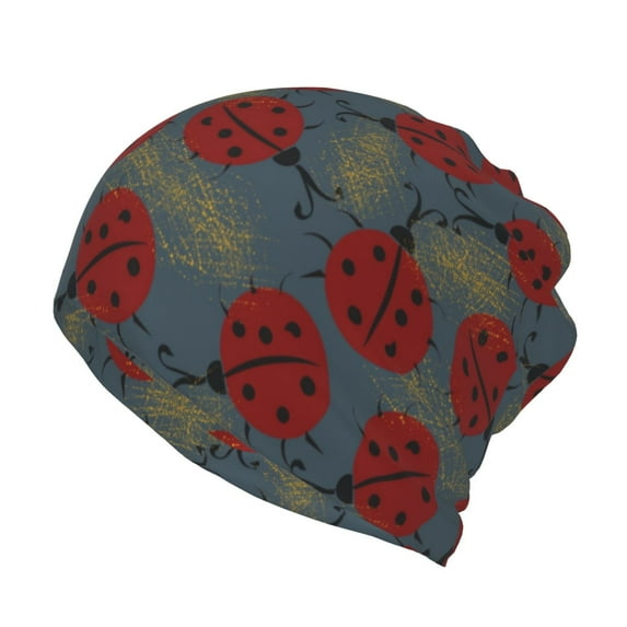Vsdgher Ladybug Slouchy Beanie Hat for Men/Women, Skull Cap Chemo Cap Night Sleeping Cap