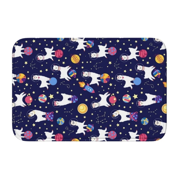 Vsdgher Lama in Space Hem Mat 40x60 - Multipurpose Doormat for Indoor & Outdoor Use - Welcome Your Guests with our Entrance Mat