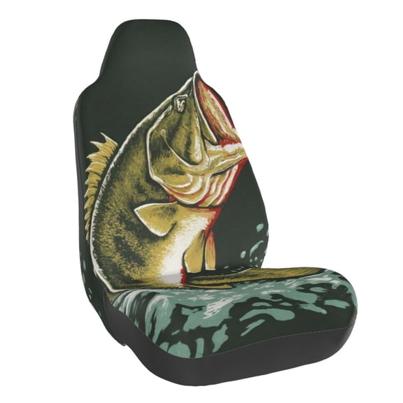 Vsdgher Largemouth Bass jumps out of water for Automotive Seat Covers for Cars Trucks and SUVs, Universal Fit Anti-Slip Bucket Seat Protector for Cars,Vehicle Seat Protector for Front Seats