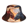 thumbnail image 1 of Vsdgher Lava Dragon Print Bucket Hat for Men&Women Bucket Hat Reversible Summer Double-Side-Wear Travel Gardening, Beach, Camping, Hiking, Fishing Cap, 1 of 5