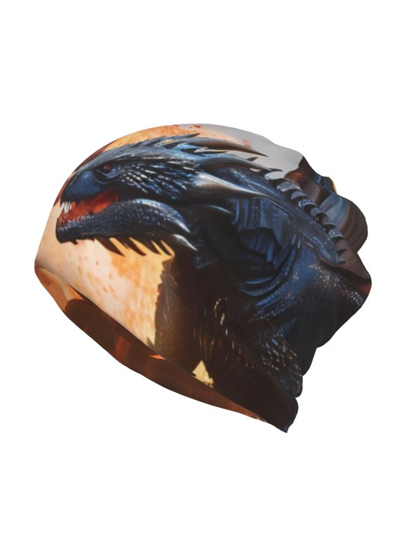 Lava Dragon Slouchy Beanie Hat for Men/Women, Skull Cap Chemo Cap Night Sleeping Cap