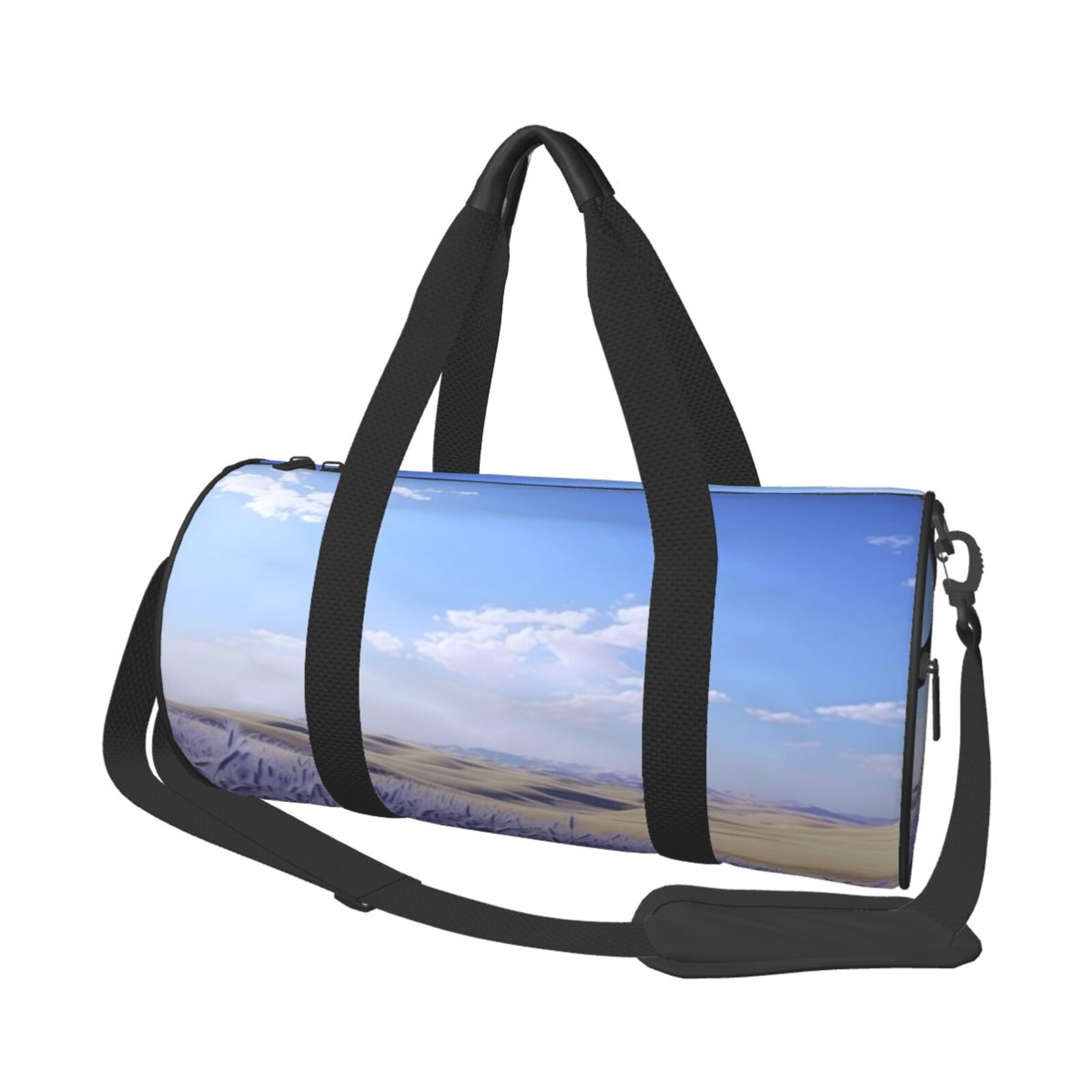 Vsdgher Lavender Fields Under Blue Sky 45L Foldable Duffel Bag, Sports Gym Bag,Overnight Bag, Portable Weekender Bag for Airplanes