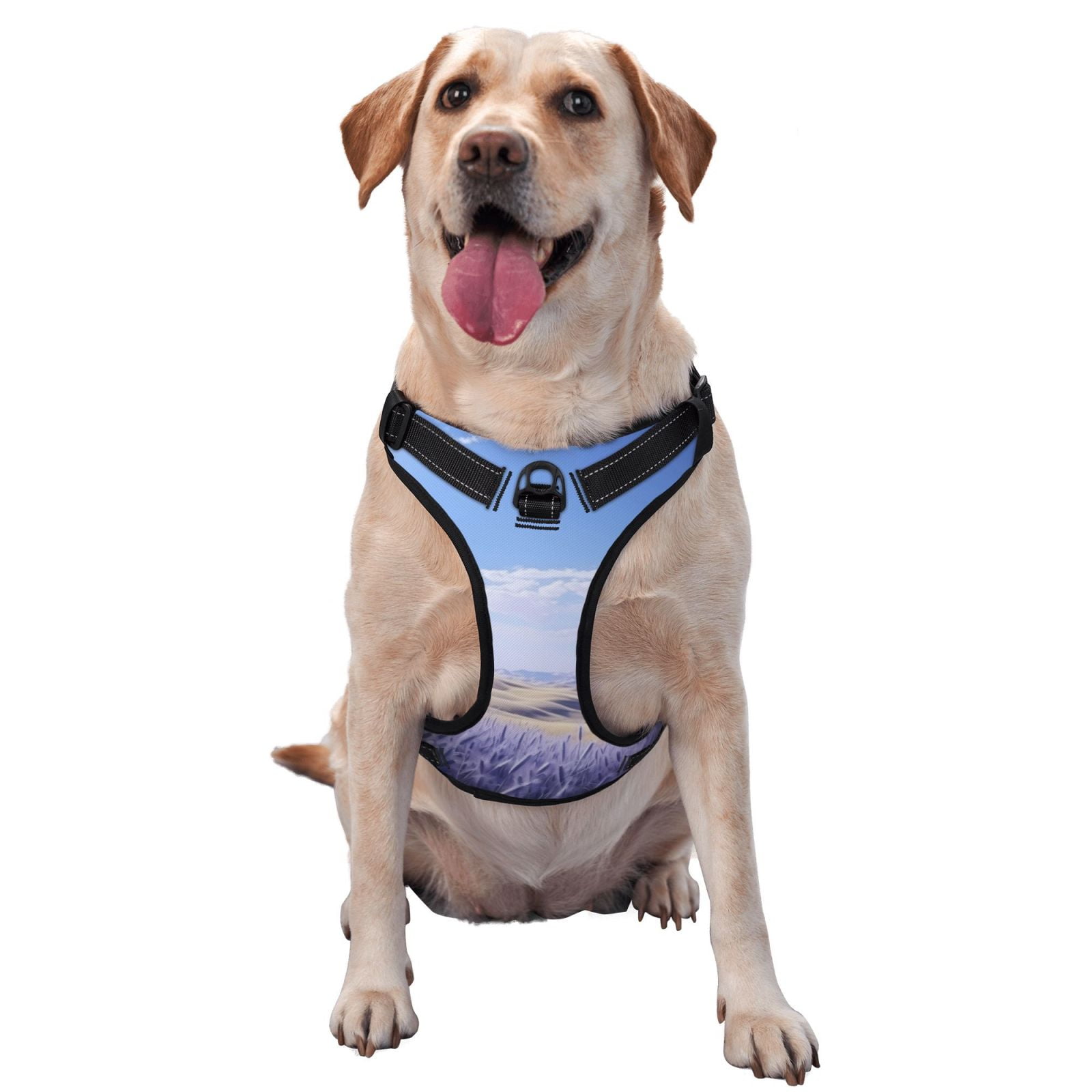 Vsdgher Lavender Fields Under Blue Sky Dog Harness, No-Pull Pet Harness, Dog Vest, Pet Vest for Small to Large Dogs-