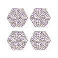 thumbnail image 1 of Vsdgher Lavender Flowers Leather Coasters for Drinks, Durable Drink Coasters 4 Set for Tabletop Protection, Luxurious Home Décor and Housewarming Gift ( {designName})Hexagon, 1 of 6