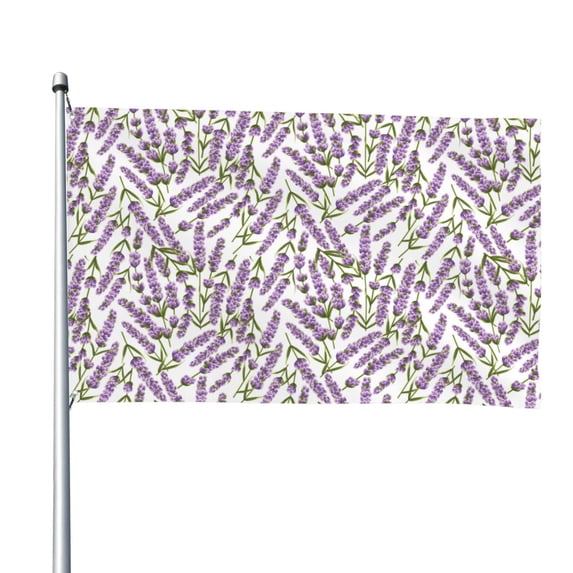 Vsdgher Lavender Flowers Print Outdoor Decorative Flag 4x6ft, Suitable for outdoor decoration, can be hung indoors, on outdoor lawns, balconies, parties