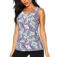 thumbnail image 1 of Vsdgher Lavender Flowers Print Tank Top Sports Vest Bra for Women Sports ,Performance Stretchy Quick Dry Sports Workout Running Top Vest with Removable Pads, 1 of 8