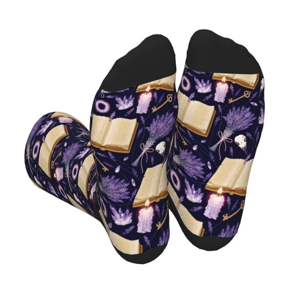 Vsdgher Lavender Flowers Unisex Crew Socks Lightweight Breathable Ventilation Ankle Socks, Mid-calf socks for Daily