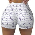 thumbnail image 1 of Vsdgher Lavender Flowers print Workout Shorts for Women Seamless Soft Smooth Gym Yoga Scrunch Active Exercise Fitness Shorts, 1 of 8