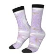 thumbnail image 1 of Vsdgher Lavender Glitter Foil Stripes Crew Socks for Men & Women, Breathable Casual Athletic Ankle Socks, 1 of 6