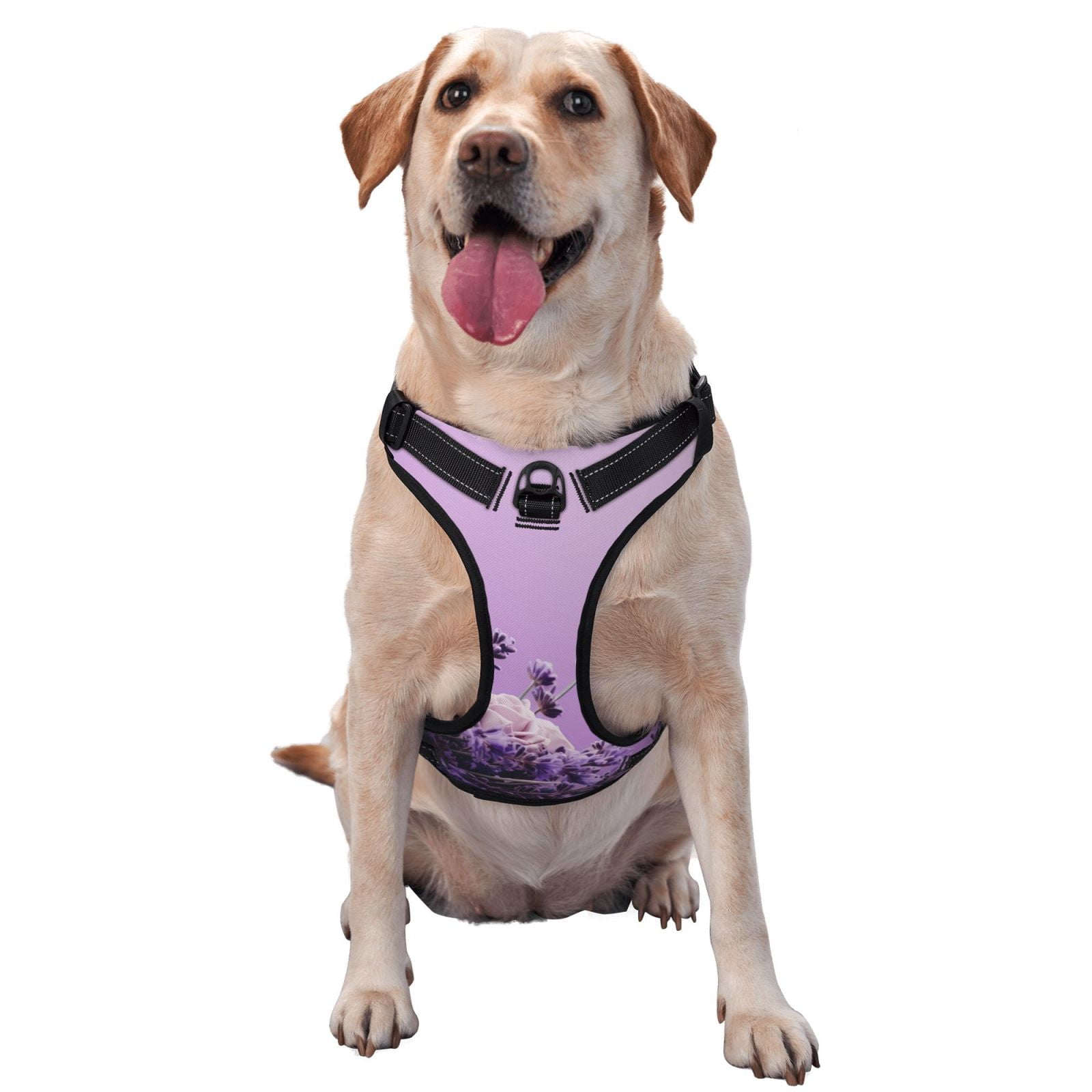 Vsdgher Lavender Roses Arrangement Dog Harness, No-Pull Pet Harness, Dog Vest, Pet Vest for Small to Large Dogs-Small