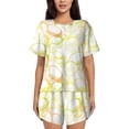 thumbnail image 1 of Vsdgher Lemon Potatoes Pattern Womens Pajamas 2 Piece Short Sleeve Sleepwear Set,Summer Soft Pajamas Set Casual Lounge Sets, 2-Piece Pj -3X-Large, 1 of 8