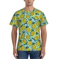 thumbnail image 1 of Vsdgher Lemon Print Men's Dry Fit Mesh Athletic Shirts Moisture Wicking Tennis T-Shirt Tops, 1 of 9