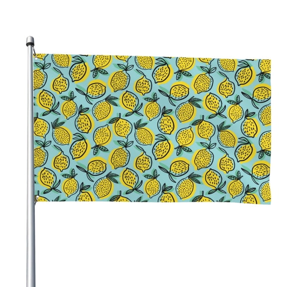 Vsdgher Lemon Print Outdoor Decorative Flag 4x6ft, Suitable for outdoor decoration, can be hung indoors, on outdoor lawns, balconies, parties