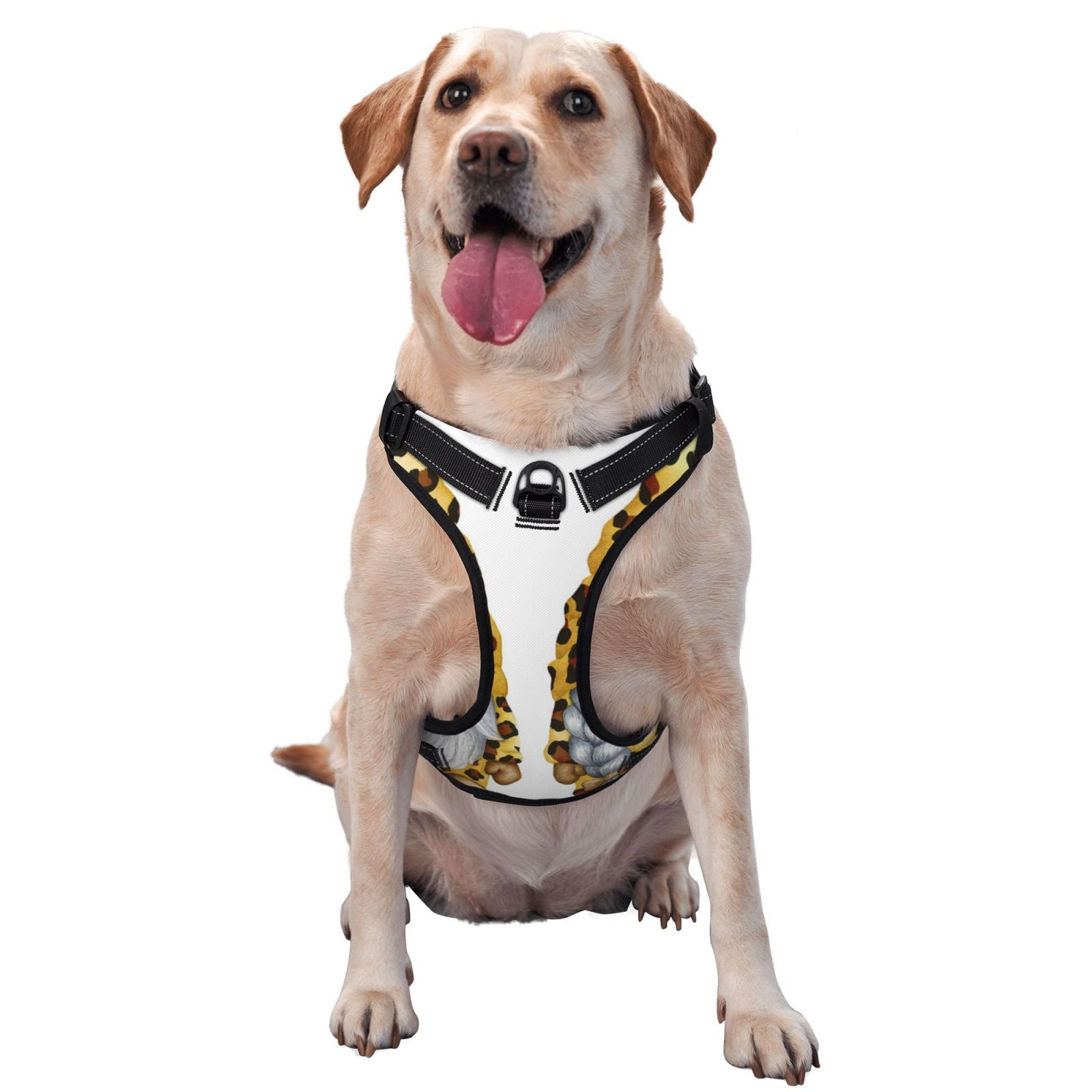 Vsdgher Leopard Gnomes Dog Harness, No-Pull Pet Harness, Dog Vest, Pet Vest for Small to Large Dogs-