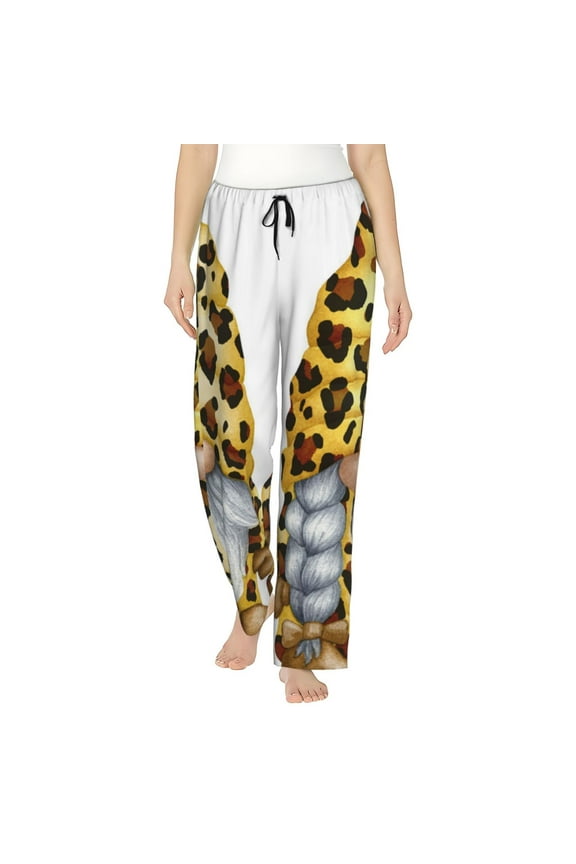 Leopard Gnomes Women’s Womens Pajama Pants, Lounge Wide Leg PantsLounge Pants,Sleep Bottoms, Lounge for Women-XX-Large
