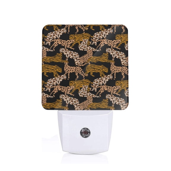 Vsdgher Leopard Print Print Night Lights Plug into Wall, Dusk to Dawn Sensor Warm White Led Night Light 0.5W, Nightlight suit for Adults, Bedroom, Bathroom, Hallway, Kitchen