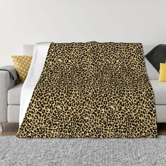 Vsdgher Leopard Print Pattern Fleece Throw Blanket, Horizontal Fleece Bedding Home Decor for Couch & Bed All Season Use -40"x30"