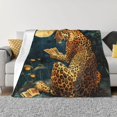 thumbnail image 1 of Vsdgher Leopard Reading Tarot Cards Pattern Fleece Throw Blanket, Horizontal Fleece Bedding Home Decor for Couch & Bed All Season Use -40"x30", 1 of 7