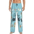 thumbnail image 1 of Vsdgher Let's Go on an Adventure Print Mens Pajama Pants Sleep & Lounge Pants, PJ Bottoms With elastic waistb and Pockets, 1 of 5