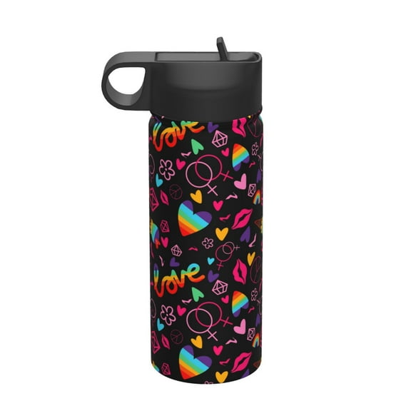 Vsdgher Lgbt Rainbow For Pride for Insulated Stainless Steel Water Bottle,18oz Sports Water Bottle Stainless Steel Reusable Tumbler for Sports, Travel, and School