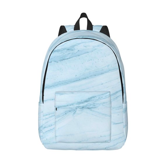 Vsdgher Blue Marble Print Canvas Backpack Travel Rucksack Unisex Knapsack 15.7/17.7Inch Laptop Backpack for Work,College -Medium