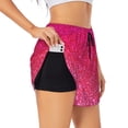 thumbnail image 1 of Vsdgher Light Purple Glitter Athletic Shorts for Women, Women's Running Double Layer Shorts, High Waisted Yoga Shorts, Workout Athletic Shorts-XX-Large, 1 of 7