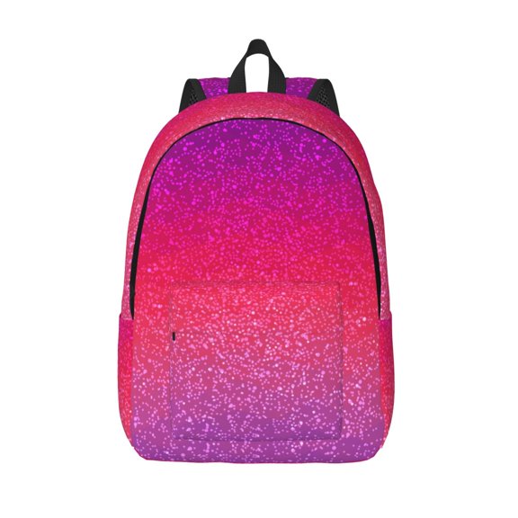 Vsdgher Light Purple Glitter Print Canvas Backpack Travel Rucksack Unisex Knapsack 15.7/17.7Inch Laptop Backpack for Work,College -Small