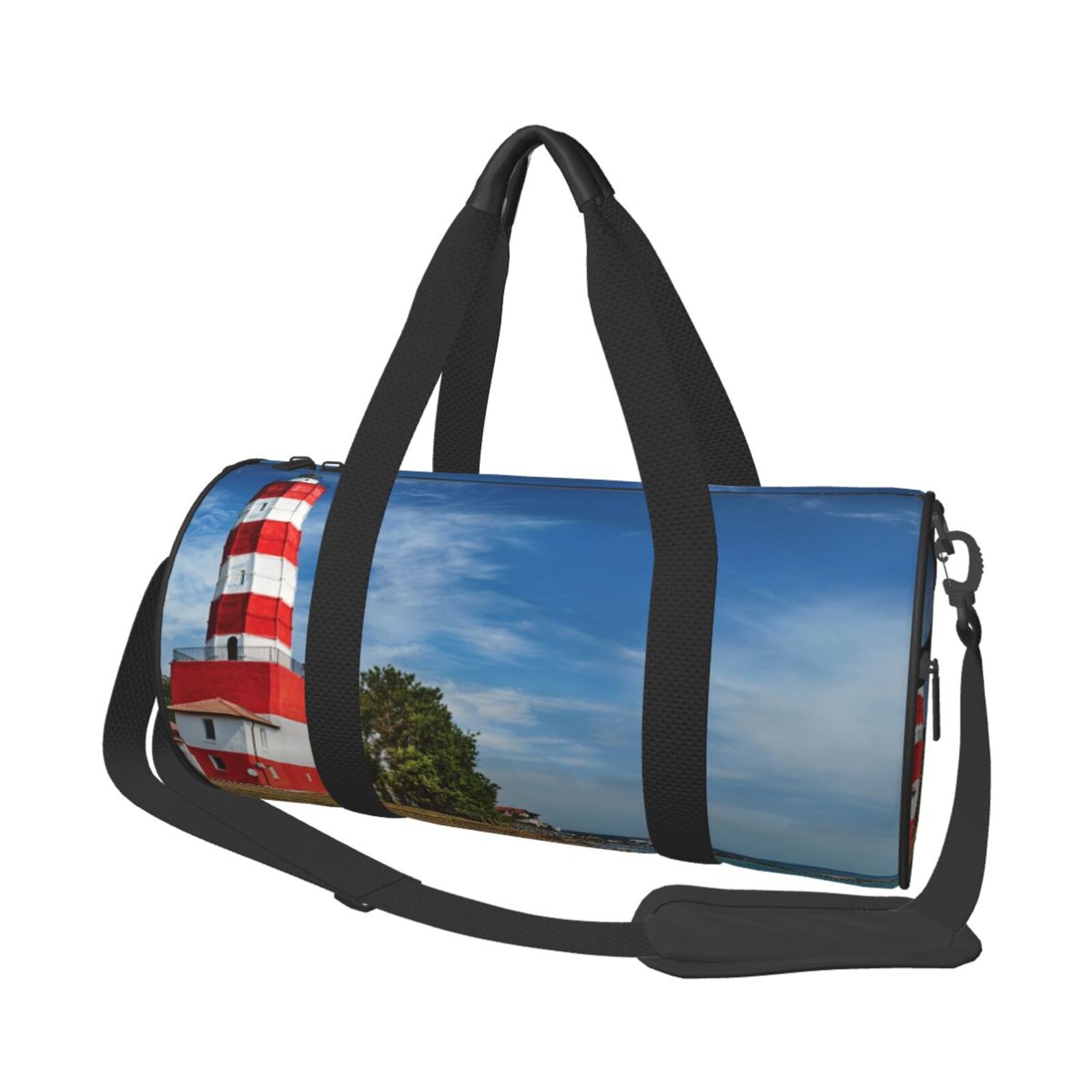 Vsdgher Lighthous 45L Foldable Duffel Bag, Sports Gym Bag,Overnight Bag, Portable Weekender Bag for Airplanes