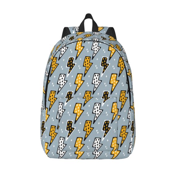 Vsdgher Lightning Bolts Print Canvas Backpack Travel Rucksack Unisex Knapsack 15.7/17.7Inch Laptop Backpack for Work,College -Medium