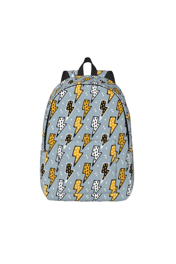 Lightning Bolts Print Canvas Backpack Travel Rucksack Unisex Knapsack 15.7/17.7Inch Laptop Backpack for Work,College -Medium