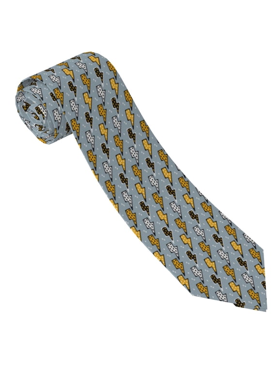 Lightning Bolts Print Ties for Men 4.7" Formal Necktie Wedding Accessory Men's Business Ties for Wedding Bussiness Work