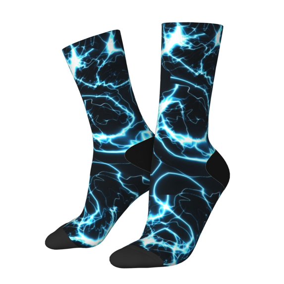 Vsdgher Lightning Crew Socks for Men & Women, Breathable Casual Athletic Ankle Socks