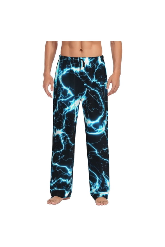Lightning Mens Pajama Pants Sleep & Lounge Pants, PJ Pants-Medium