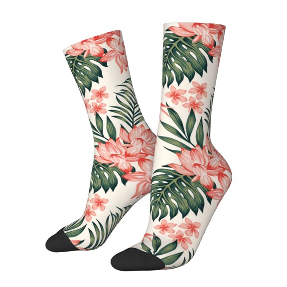 Vsdgher Lilies Flowers Crew Socks for Men & Women, Breathable Casual Athletic Ankle Socks
