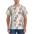 thumbnail image 1 of Vsdgher Lilies Flowers Print Men's Dry Fit Mesh Athletic Shirts Moisture Wicking Tennis T-Shirt Tops, 1 of 1