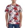 thumbnail image 1 of Vsdgher Lilies Flowers Print Men's Dry Fit Mesh Athletic Shirts Moisture Wicking Tennis T-Shirt Tops, 1 of 1