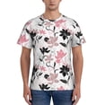 thumbnail image 1 of Vsdgher Lilies Flowers Print Men's Dry Fit Mesh Athletic Shirts Moisture Wicking Tennis T-Shirt Tops, 1 of 9