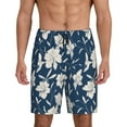 thumbnail image 1 of Vsdgher Lilies Flowers Print Men's Pajama Shorts Lounge Bottoms Sleep Shorts Elastic Waist Lightweight PJ Shorts with Pockets-3X-Large, 1 of 6