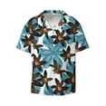 thumbnail image 1 of Vsdgher Lilies Flowers Print Men's Wrinkle Free Untucked Cuban Shirt Business Casual Button Down Shirts Short Sleeve Shirt, 1 of 7