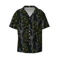 thumbnail image 1 of Vsdgher Lilies Flowers Print Men's Wrinkle Free Untucked Cuban Shirt Business Casual Button Down Shirts Short Sleeve Shirt, 1 of 7